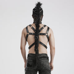 WS-592MZ Mesh Headgear with Spike Detail Mohawk Punk Accessories?-??Punk Rave Clothing