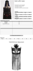 WS-593QTF Gothic Lace Mask with Fringe Mysterious black Veil Accessory?-??Punk Rave Clothing