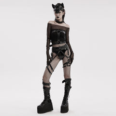 WS-598LH black Studded Spiked Choker Collar Punk Accessories Necklace?-??Punk Rave Clothing