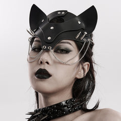 WS-603QTF Fierce Fox Mask with Chains Punk Accessories?-??Punk Rave Clothing