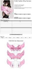WS-609BDF Pink Feather Wing Harness with Chains Punk Accessories?-??Punk Rave Clothing