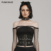 WS-619YDF Steampunk Mesh Buckle Lace-Up Punk Corset Fashion?-??Punk Rave Clothing
