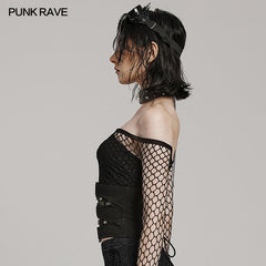 WS-619YDF Steampunk Mesh Buckle Lace-Up Punk Corset Fashion?-??Punk Rave Clothing