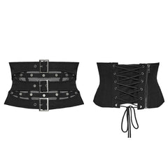 WS-619YDF Steampunk Mesh Buckle Lace-Up Punk Corset Fashion?-??Punk Rave Clothing