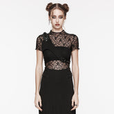 WS-629BDF Riveted Asymmetrical black Punk Shoulder Harness Accessory?-??Punk Rave Clothing