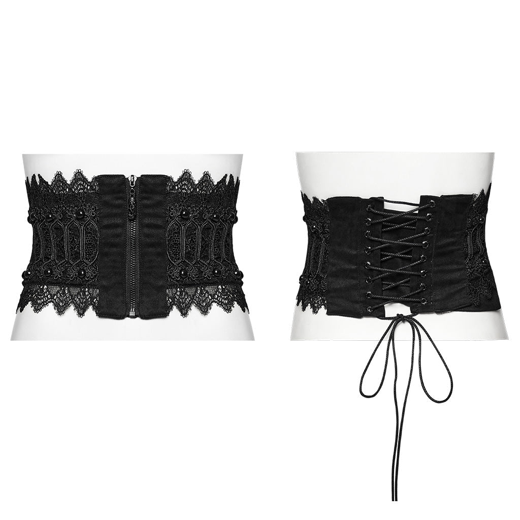 WS-639YDF Gothic Corset Lace Hollow Design Slim-Fit Black Waist Cincher?-??Punk Rave Clothing