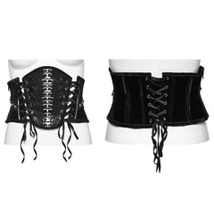 WS-649YDF Elegant Gothic Spinal Pattern Corset with Lace-Up Detail?-??Punk Rave Clothing