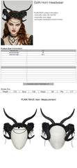 WS-661FSF Gothic Accessories Demon Horn Headdress with Lace and Chains?-??Punk Rave Clothing