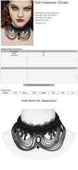 WS-668LHF Gothic Lace Choker Necklace Black Lace Chains Victorian Rose?-??Punk Rave Clothing