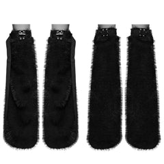 WS-672JTF Faux Fur Strapped Leg Warmers Punk Accessories Deluxe?-??Punk Rave Clothing