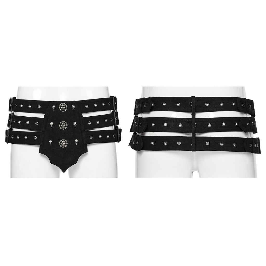 WS-673YDM Gothic Studded Multi-Strap Belt Punk Accessories?-??Punk Rave Clothing