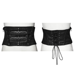 WS-674YDF Edgy Cyberpunk Corset with Lace-Up and Rivet Detailing?-??Punk Rave Clothing
