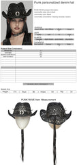 WS-675MZ Intricate Black Mesh Punk Rocker Hat?-??Punk Rave Clothing