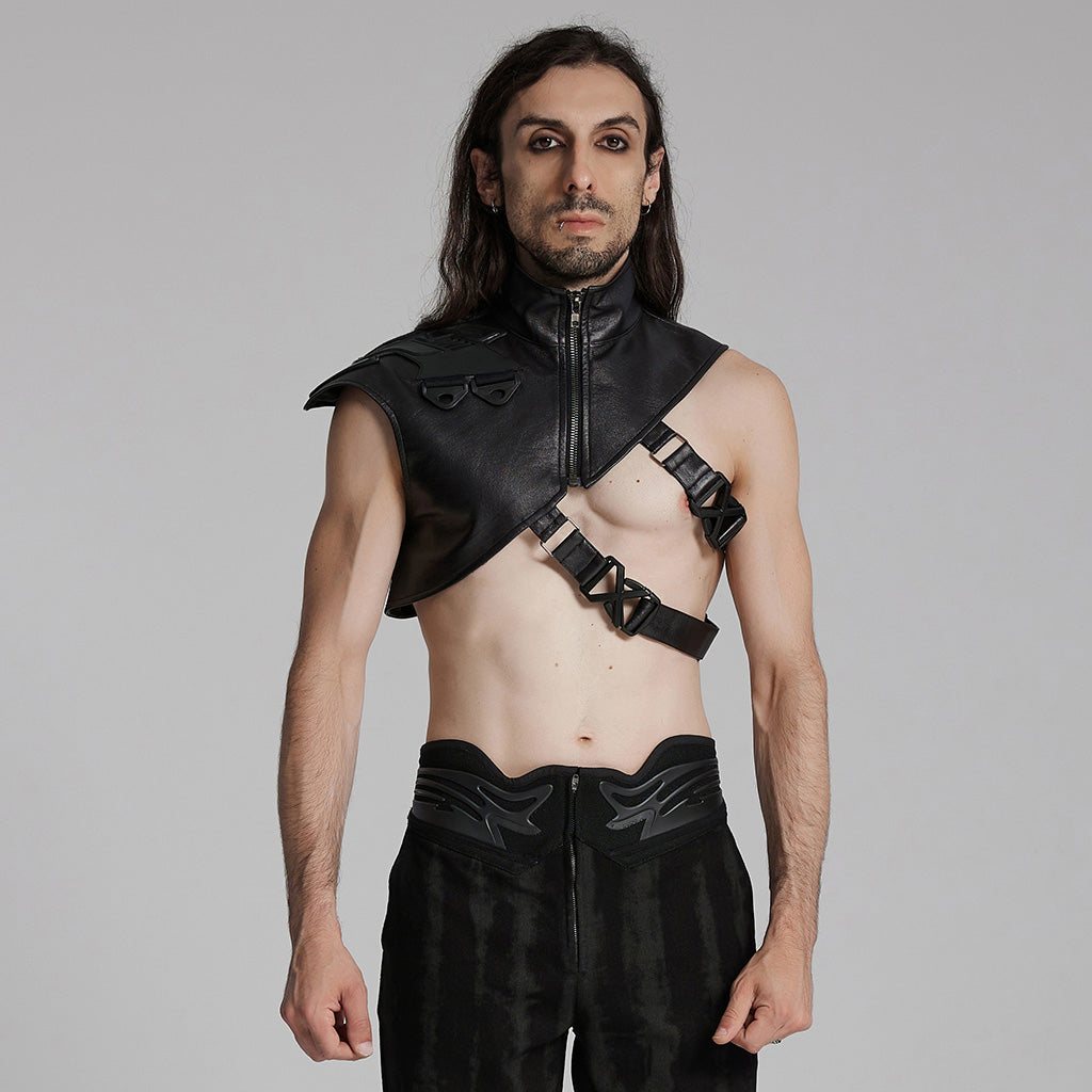 WS-676OTM Edgy Cyberpunk Shoulder Harness Vest with Straps Punk Accessories?-??Punk Rave Clothing