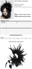 WS-683LHF Gothic Feather Fascinator Headpiece with Mystic Eye Gemstone?-??Punk Rave Clothing