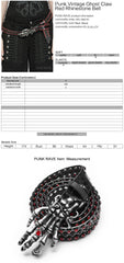 WS-684YD Gothic Ghost Claw Belt Red Rhinestone Punk Accessories?-??Punk Rave Clothing