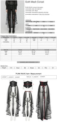 WS-686YDF Sheer Gothic Corset with Layered Mesh Skirt Design?-??Punk Rave Clothing