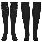 WS-688JTF Gothic Black Knee-High Spiked Punk Socks Fashion Accessories?-??Punk Rave Clothing
