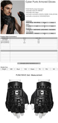 WS-698SSM Rivet Studded Cyberpunk Tactical Fingerless Gloves?-??Punk Rave Clothing