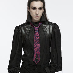 WS-700LHM Gothic Floral Tie Elegant Dark Blue Red Accessories?-??Punk Rave Clothing