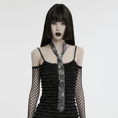 WS-701LHF Gothic Spider Web Punk Tie Accessory Black Polyester Design?-??Punk Rave Clothing