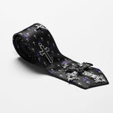 WS-702LHF Violet Cross Print Punk Neck Tie Accessory?-??Punk Rave Clothing