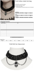 WS-710LHF Gothic Black Beaded Choker with Bat Pendant Punk Accessories?-??Punk Rave Clothing