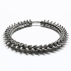 WS-719LHM Fierce Punk Skeleton Spine Choker Neckalce Statement Accessories?-??Punk Rave Clothing