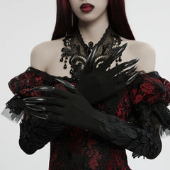 WS-726SSF Black Gothic Claw Gloves Spiked Design Gothic Accessories?-??Punk Rave Clothing