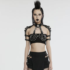 WS-728LHF Edgy Punk Circular Harness with Rivet Strap Detailing?-??Punk Rave Clothing