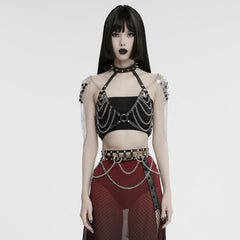 WS-732LHF Edgy Chain Harness Leather Straps Punk Accessories Fashion Statement?-??Punk Rave Clothing