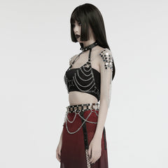 WS-732LHF Edgy Chain Harness Leather Straps Punk Accessories Fashion Statement?-??Punk Rave Clothing