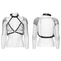 WS-732LHF Edgy Chain Harness Leather Straps Punk Accessories Fashion Statement?-??Punk Rave Clothing