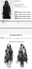 WS-735FSF Gothic Floral Veil Mysterious Black Lace Flower Embellishments?-??Punk Rave Clothing
