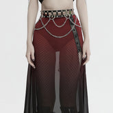 WS-742YDF Edgy silver Rivet Belt with Chains Punk Accessories?-??Punk Rave Clothing