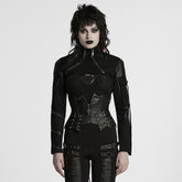 WS-751YDF Edgy Leather Punk Corset Jacket with Unique Gothic Details