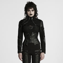 WS-751YDF Edgy Leather Punk Corset Jacket with Unique Gothic Details
