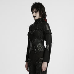 WS-751YDF Edgy Leather Punk Corset Jacket with Unique Gothic Details