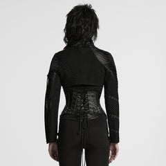 WS-751YDF Edgy Leather Punk Corset Jacket with Unique Gothic Details