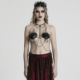 WS-775QTF Gothic Accessories Shell Bra Beaded Chain Crown Set