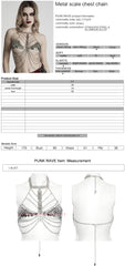 WS-777QTF Punk Accessories Metallic Chain Bra Top Festival Wear