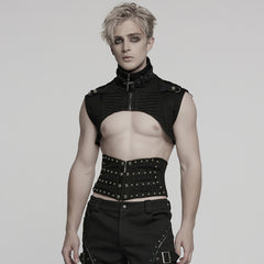 WS-782YDM Vegan Leather Punk Corset Lace Up Studded Waist Cincher