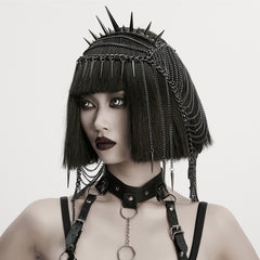 WS-813FSF Punk Accessories Spiked Chain Headdress Gothic Headpiece Statement Jewelry