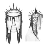 WS-813FSF Punk Accessories Spiked Chain Headdress Gothic Headpiece Statement Jewelry