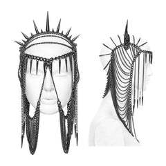 WS-813FSF Punk Accessories Spiked Chain Headdress Gothic Headpiece Statement Jewelry