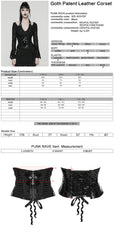 WS-815YDF Gothic Corset Black Lace-Up Patent Leather Waist Cincher