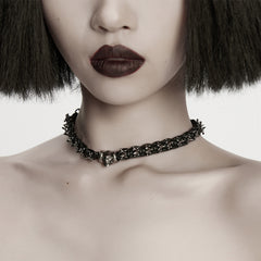 WS-822LHF Punk Accessories Gothic Skull Choker Black Spiked Necklace