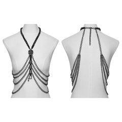 WS-844BDF Steel Chain Body Harness Gothic Punk Accessories Statement Jewelry
