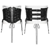WS-852YDM Retro Gothic Punk Corset Belt with Straps and Lace-Up Design
