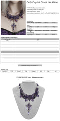 WS-866LHF Gothic Accessories Amethyst Crystal Cross Necklace Choker Elegant Statement